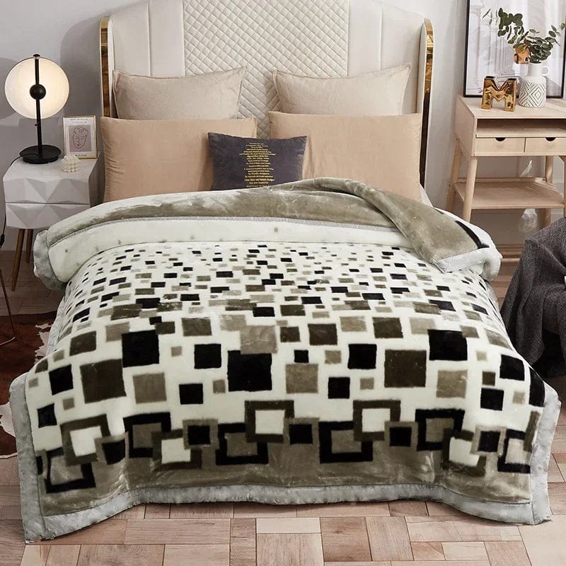 New Warm Weighted Blankets for Beds High End Thicken Warmth Raschel Blanket for Winter Autumn Double Side Plush Comforter Quilt - SHOWLU FASHION STORE