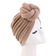 New Women Large 3D Flower Turban Hat Soft HeadScarf Beanie Wedding Party Headwear Turbante Mujer Bandanas Headcover Chemo Cap - SHOWLU FASHION STORE