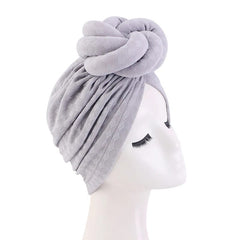 New Women Large 3D Flower Turban Hat Soft HeadScarf Beanie Wedding Party Headwear Turbante Mujer Bandanas Headcover Chemo Cap - SHOWLU FASHION STORE