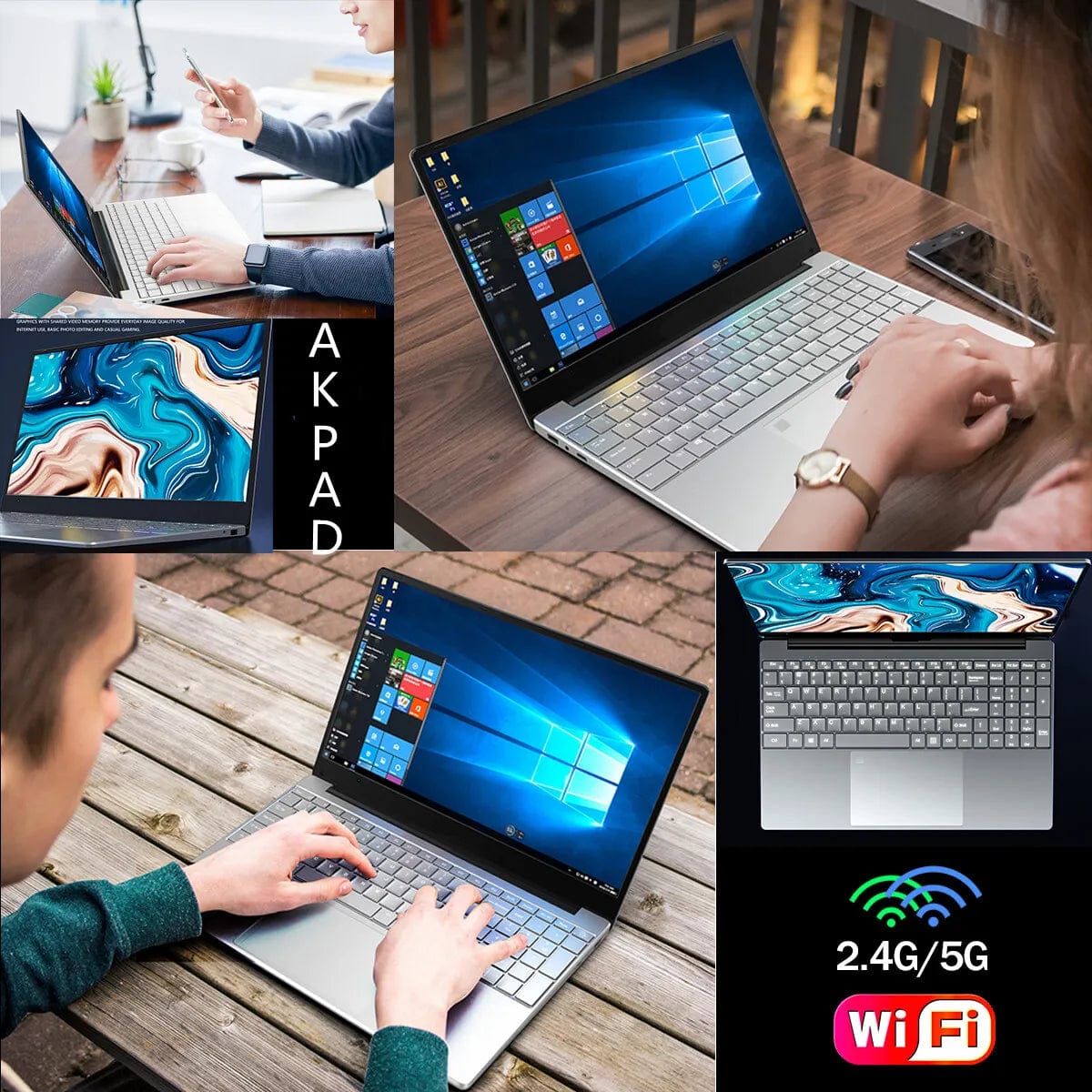 Notebook 15.6 inch Laptop Windows 11 10 Pro 1920*1080 Cheap Portable Intel Laptop D4 12G RAM 128GB/256GB/512GB/1TB SSD HDMI Port - SHOWLU FASHION STORE