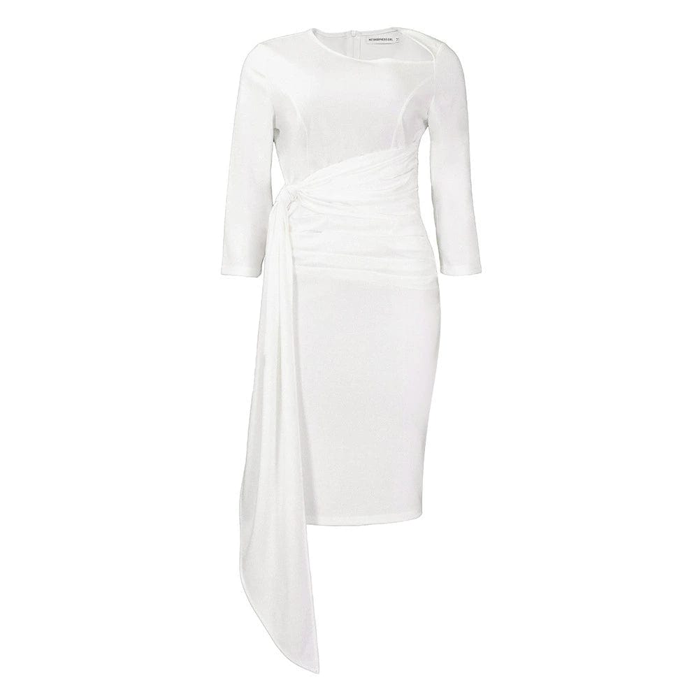 OL Dresses Women Sexy Nude Long Sleeve Midi Club Dress 3xl - SHOWLU FASHION STORE
