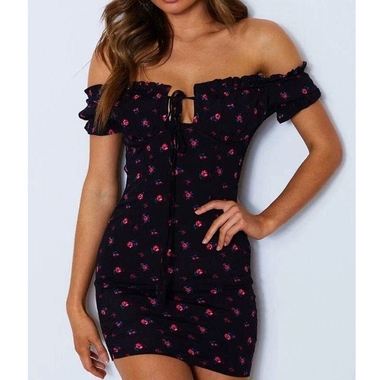 One Word Neck High Waist Sexy Tube Top Dress Sexy Tube Top Women's Dress - SHOWLU FASHION STORE