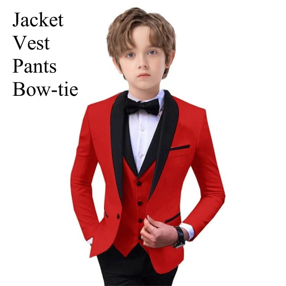 Paisley Classic 3 - Piece Suits for Boys Smart And Stylish Boy's Tuxedo Formal Outfit For Kids Blazer Vest And Pants For Party - SHOWLU FASHION STORE
