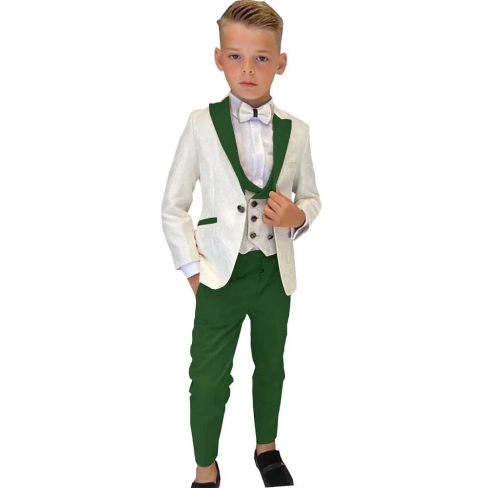 Paisley Classic 3 - Piece Suits for Boys Smart And Stylish Boy's Tuxedo Formal Outfit For Kids Blazer Vest And Pants For Party - SHOWLU FASHION STORE