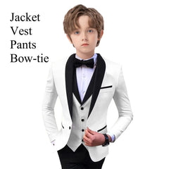 Paisley Classic 3 - Piece Suits for Boys Smart And Stylish Boy's Tuxedo Formal Outfit For Kids Blazer Vest And Pants For Party - SHOWLU FASHION STORE