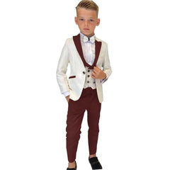 Paisley Classic 3 - Piece Suits for Boys Smart And Stylish Boy's Tuxedo Formal Outfit For Kids Blazer Vest And Pants For Party - SHOWLU FASHION STORE