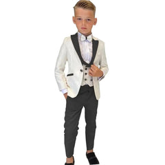 Paisley Classic 3 - Piece Suits for Boys Smart And Stylish Boy's Tuxedo Formal Outfit For Kids Blazer Vest And Pants For Party - SHOWLU FASHION STORE