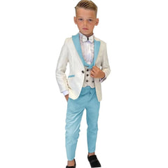 Paisley Classic 3 - Piece Suits for Boys Smart And Stylish Boy's Tuxedo Formal Outfit For Kids Blazer Vest And Pants For Party - SHOWLU FASHION STORE