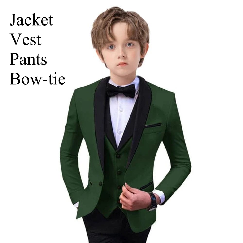 Paisley Classic 3 - Piece Suits for Boys Smart And Stylish Boy's Tuxedo Formal Outfit For Kids Blazer Vest And Pants For Party - SHOWLU FASHION STORE