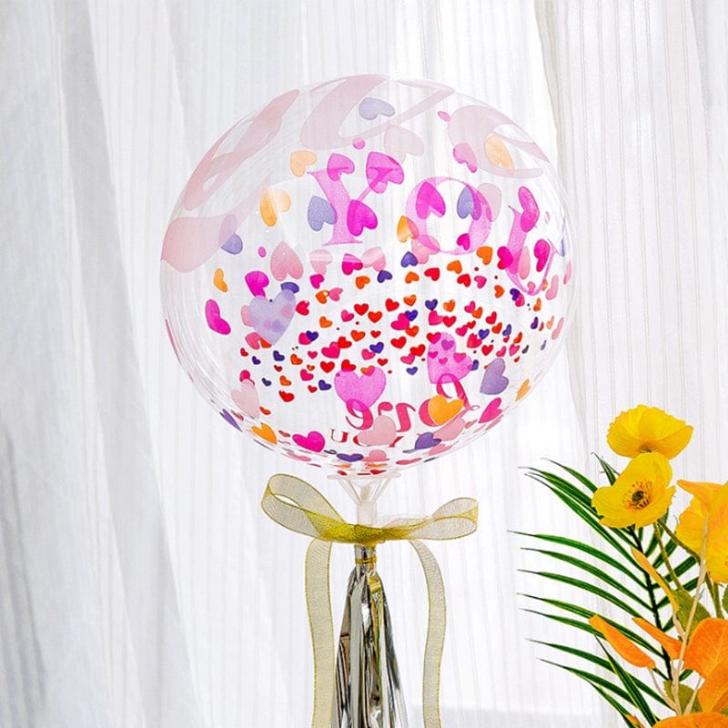 Panparty Birthday Bounce Ball Printed Ball Font Cartoon Transparent Ball Party Balloon Birthday Party Hundred Days Young Adult Heart - SHOWLU FASHION STORE