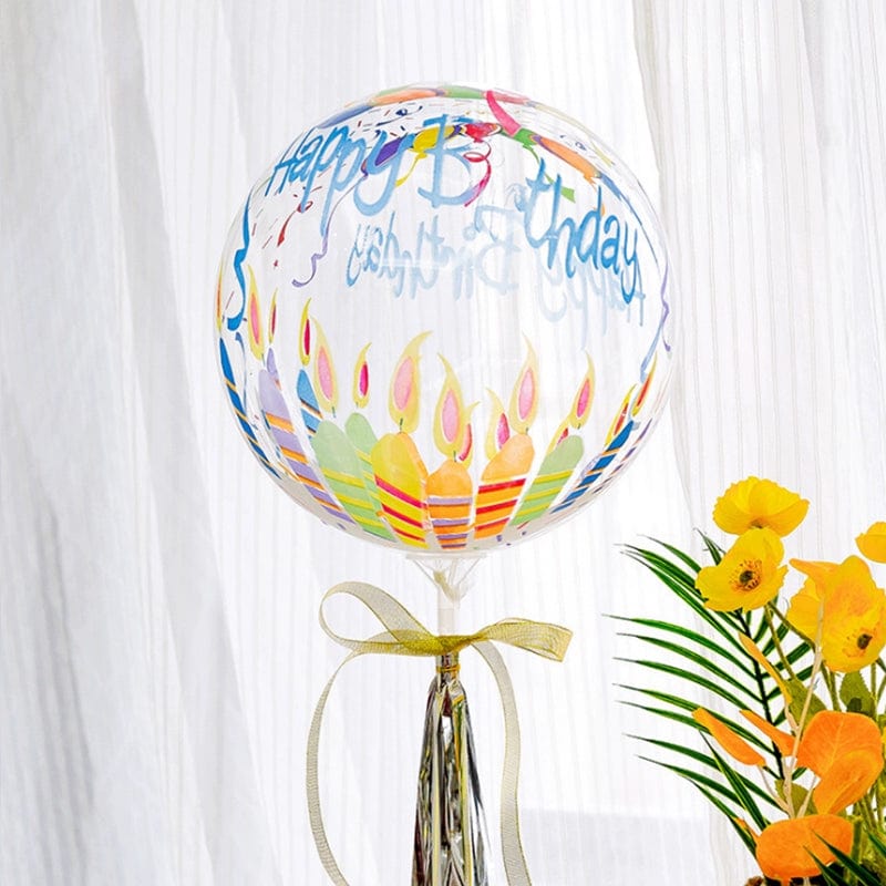 Panparty Birthday Bounce Ball Printed Ball Font Cartoon Transparent Ball Party Balloon Birthday Party Hundred Days Young Adult Heart - SHOWLU FASHION STORE