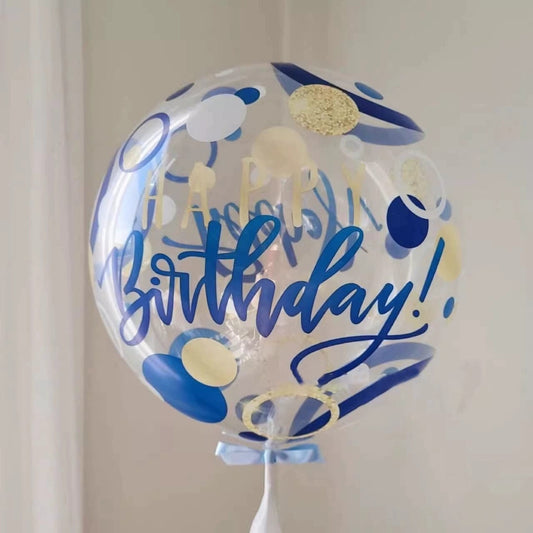 Panparty Birthday Bounce Ball Printed Ball Font Cartoon Transparent Ball Party Balloon Birthday Party Hundred Days Young Adult Heart - SHOWLU FASHION STORE