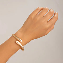 Personalized Spring Open Necklaces Bangles Rings Set For Women Punk Geometric Gold Silver Color Metal New Hip Hop Jewelry Set - SHOWLU FASHION STORE