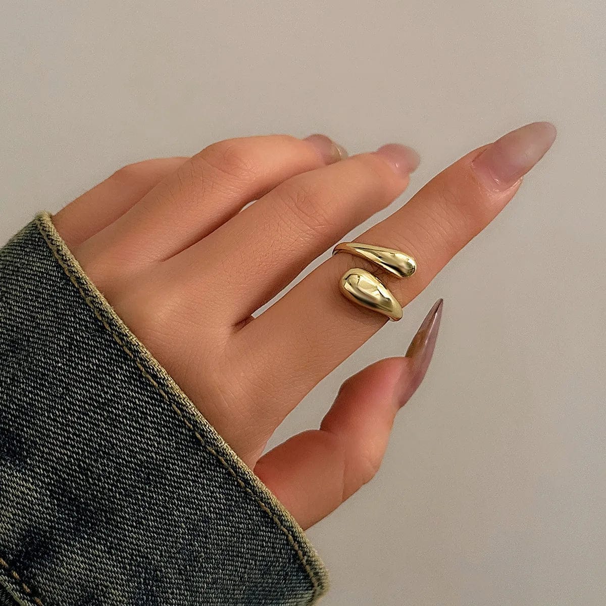 Personalized Spring Open Necklaces Bangles Rings Set For Women Punk Geometric Gold Silver Color Metal New Hip Hop Jewelry Set - SHOWLU FASHION STORE
