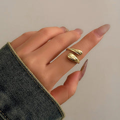 Personalized Spring Open Necklaces Bangles Rings Set For Women Punk Geometric Gold Silver Color Metal New Hip Hop Jewelry Set - SHOWLU FASHION STORE