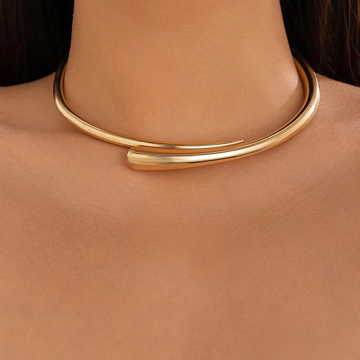 Personalized Spring Open Necklaces Bangles Rings Set For Women Punk Geometric Gold Silver Color Metal New Hip Hop Jewelry Set - SHOWLU FASHION STORE
