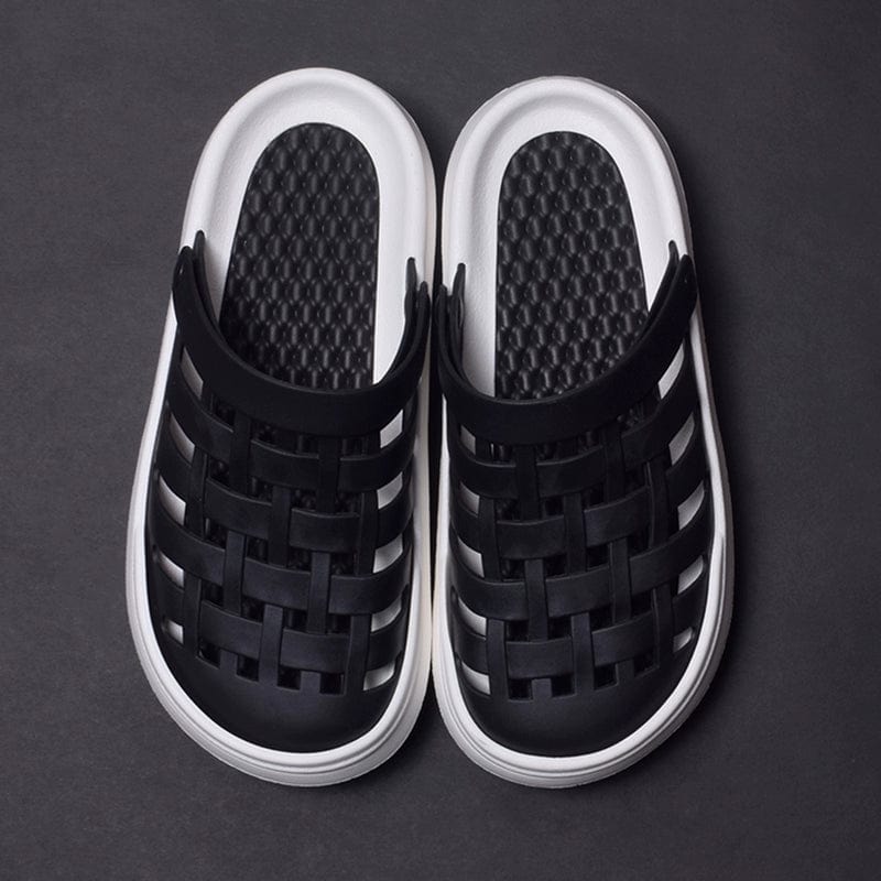 Platform Coros Shoes Women's Black Non Slip Nurse Closed Toe Sandals Outdoor Water Office Half Sandals - SHOWLU FASHION STORE