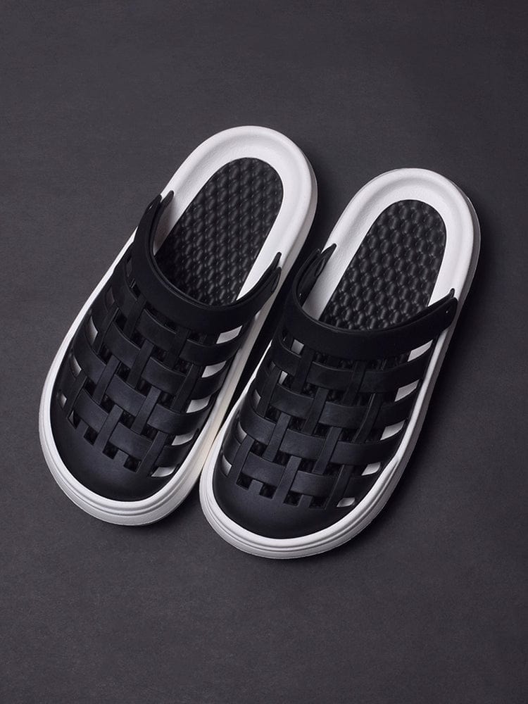 Platform Coros Shoes Women's Black Non Slip Nurse Closed Toe Sandals Outdoor Water Office Half Sandals - SHOWLU FASHION STORE