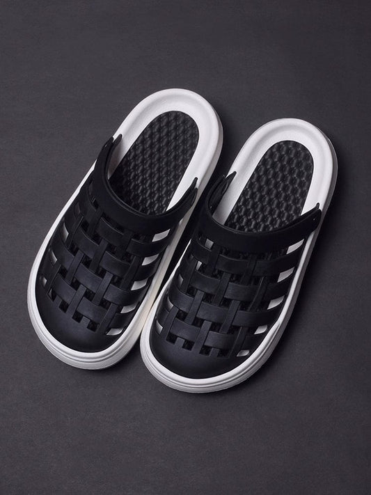 Platform Coros Shoes Women's Black Non Slip Nurse Closed Toe Sandals Outdoor Water Office Half Sandals - SHOWLU FASHION STORE