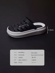 Platform Coros Shoes Women's Black Non Slip Nurse Closed Toe Sandals Outdoor Water Office Half Sandals - SHOWLU FASHION STORE