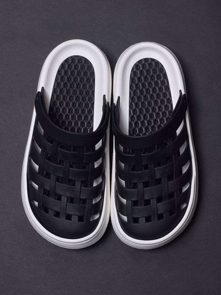 Platform Coros Shoes Women's Black Non Slip Nurse Closed Toe Sandals Outdoor Water Office Half Sandals - SHOWLU FASHION STORE