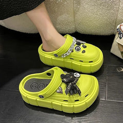 Platform Slippers Summer Women's Sandals 6cm Wedges Ladies Outdoor Clogs Thick Street Beach Slides Girls Flip Flops Garden Shoes - SHOWLU FASHION STORE