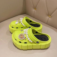 Platform Slippers Summer Women's Sandals 6cm Wedges Ladies Outdoor Clogs Thick Street Beach Slides Girls Flip Flops Garden Shoes - SHOWLU FASHION STORE