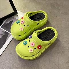 Platform Slippers Summer Women's Sandals 6cm Wedges Ladies Outdoor Clogs Thick Street Beach Slides Girls Flip Flops Garden Shoes - SHOWLU FASHION STORE