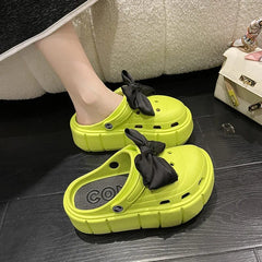 Platform Slippers Summer Women's Sandals 6cm Wedges Ladies Outdoor Clogs Thick Street Beach Slides Girls Flip Flops Garden Shoes - SHOWLU FASHION STORE