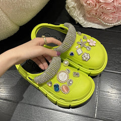 Platform Slippers Summer Women's Sandals 6cm Wedges Ladies Outdoor Clogs Thick Street Beach Slides Girls Flip Flops Garden Shoes - SHOWLU FASHION STORE