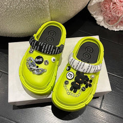 Platform Slippers Summer Women's Sandals 6cm Wedges Ladies Outdoor Clogs Thick Street Beach Slides Girls Flip Flops Garden Shoes - SHOWLU FASHION STORE
