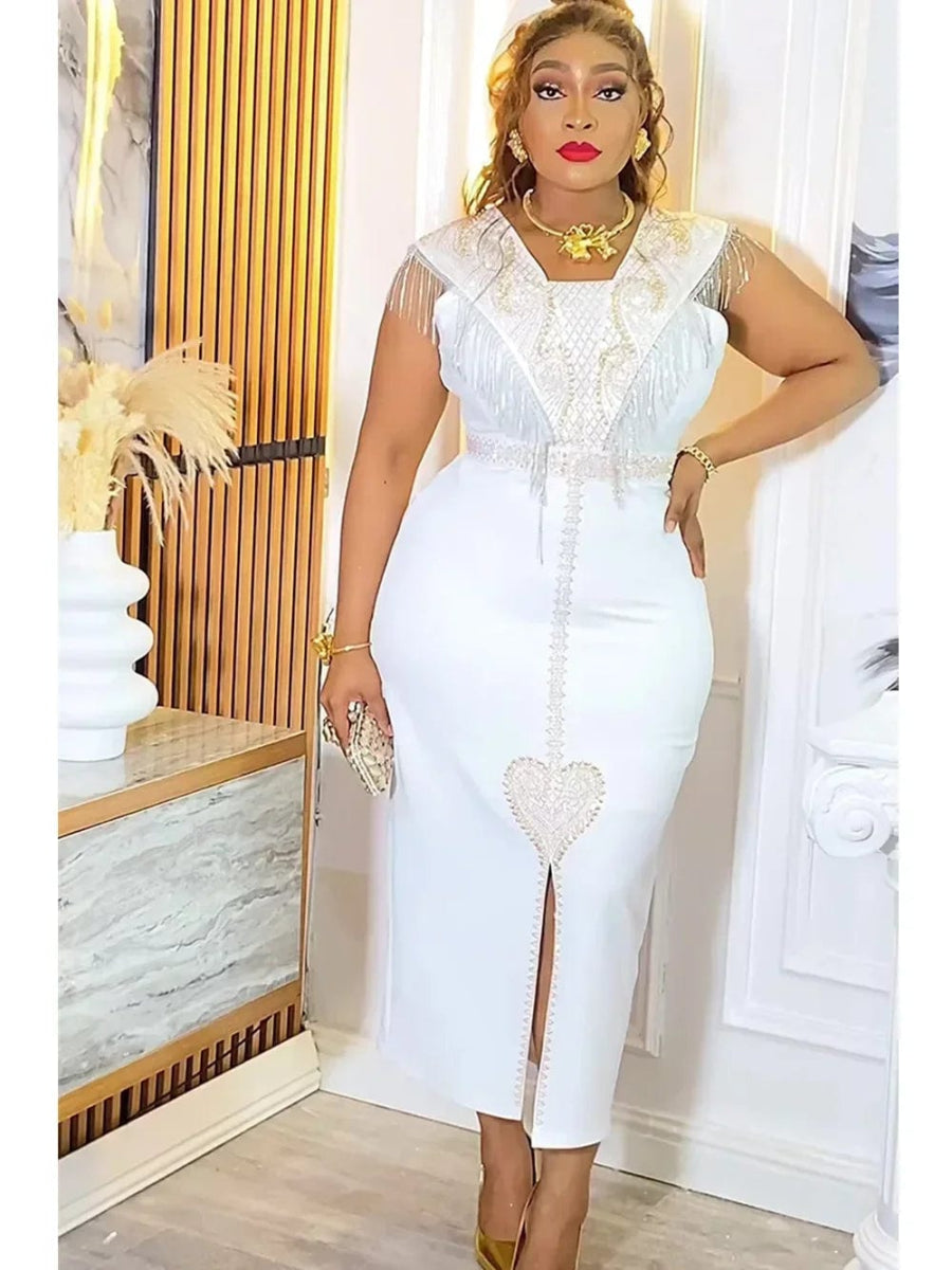 Plus Size African Wedding Party Dresses for Women 2025 Dashiki Ankara Evening Gown Elegant Christmas Outfit Robe Africa Clothes - SHOWLU FASHION STORE