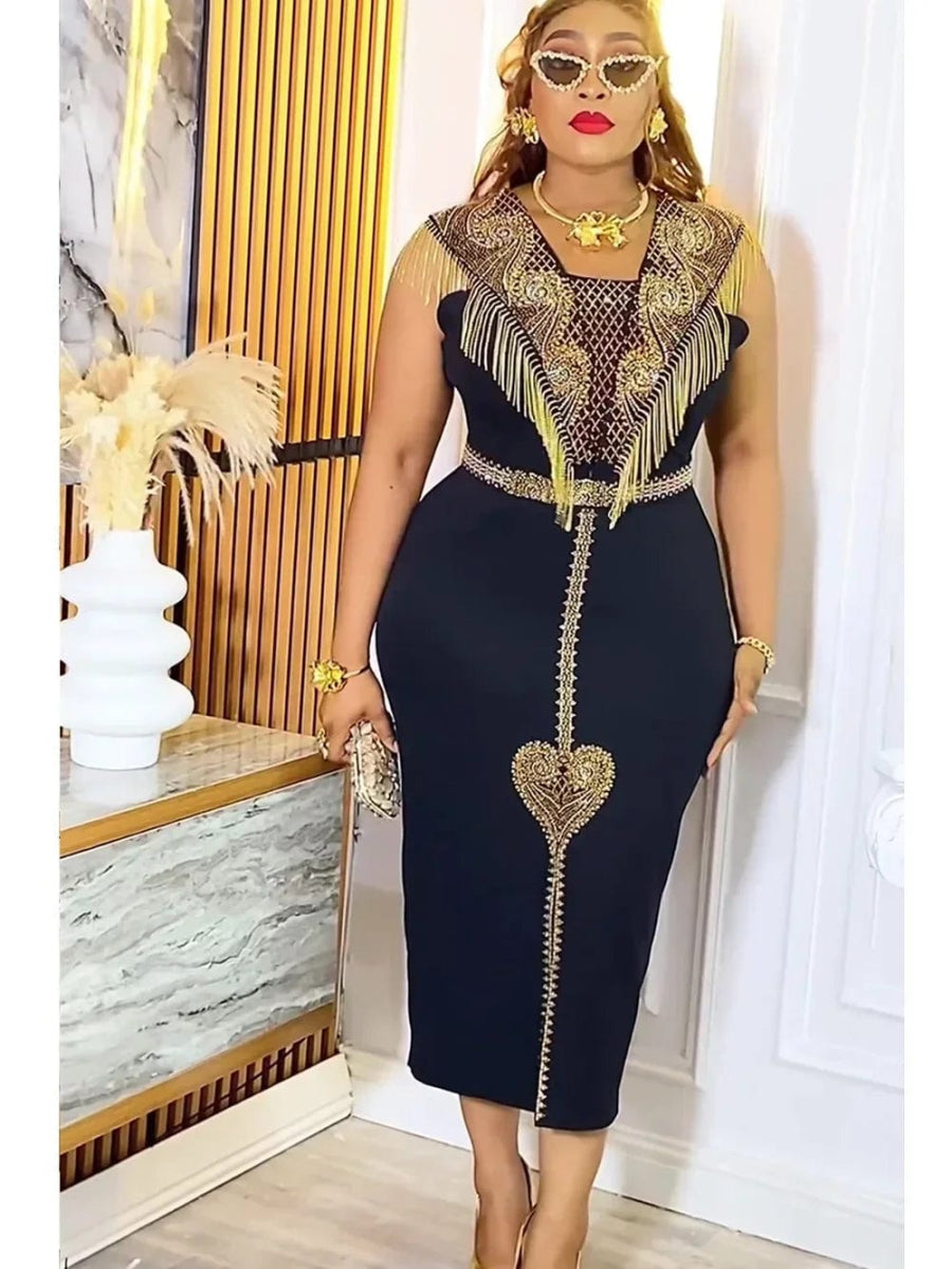 Plus Size African Wedding Party Dresses for Women 2025 Dashiki Ankara Evening Gown Elegant Christmas Outfit Robe Africa Clothes - SHOWLU FASHION STORE