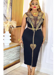 Plus Size African Wedding Party Dresses for Women 2025 Dashiki Ankara Evening Gown Elegant Christmas Outfit Robe Africa Clothes - SHOWLU FASHION STORE