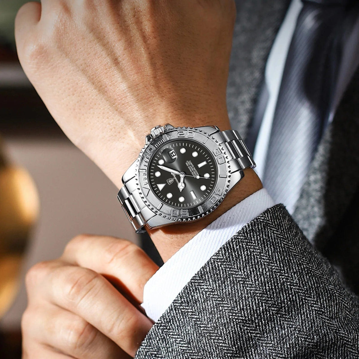 POEDAGAR Top Luxury Man Watch Waterproof Luminous Date Men Watch Stainless Steel Male Clock Sport Fashion Men's Quartz Watches - SHOWLU FASHION STORE
