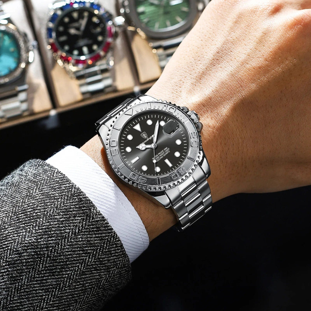 POEDAGAR Top Luxury Man Watch Waterproof Luminous Date Men Watch Stainless Steel Male Clock Sport Fashion Men's Quartz Watches - SHOWLU FASHION STORE