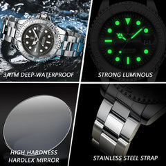 POEDAGAR Top Luxury Man Watch Waterproof Luminous Date Men Watch Stainless Steel Male Clock Sport Fashion Men's Quartz Watches - SHOWLU FASHION STORE