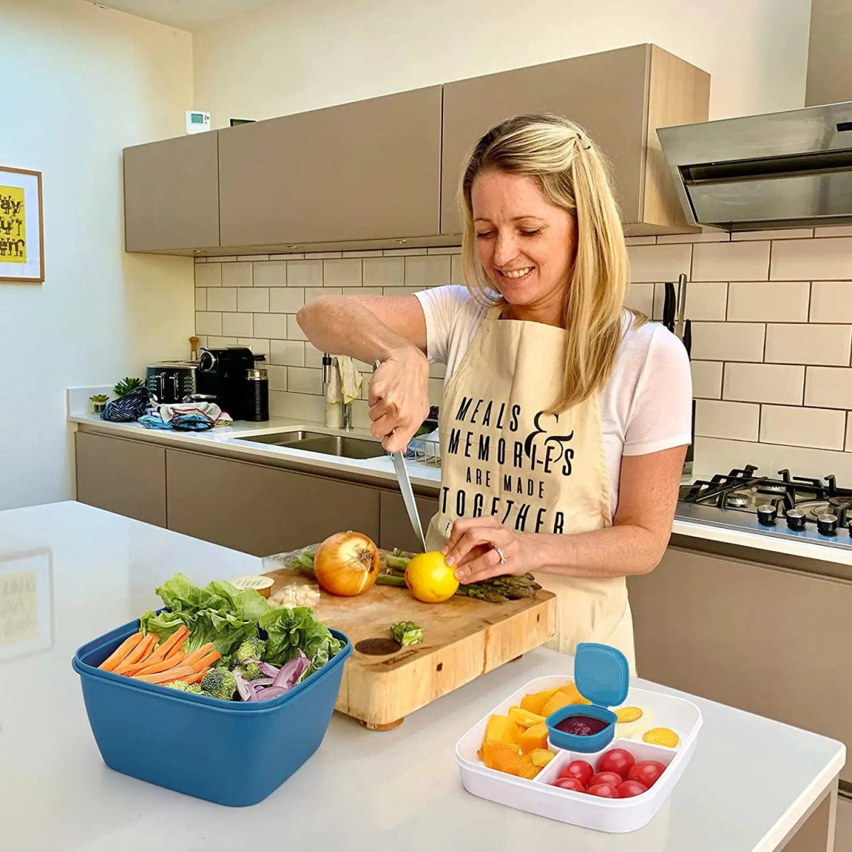 Portable 2 - Layer Salad Bowl Lunch Box - SHOWLU FASHION STORE