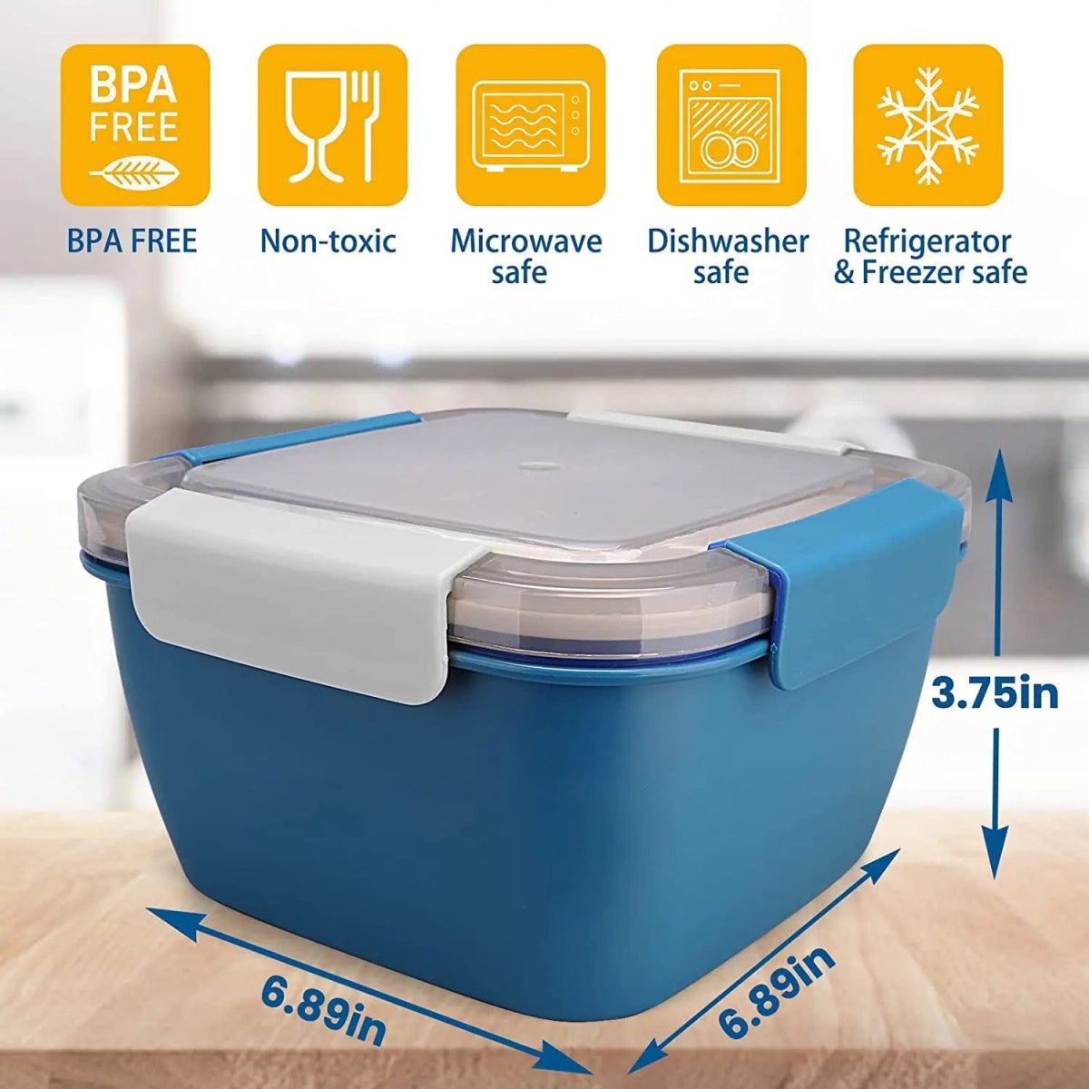 Portable 2 - Layer Salad Bowl Lunch Box - SHOWLU FASHION STORE