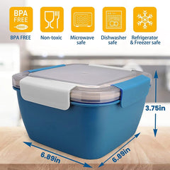 Portable 2 - Layer Salad Bowl Lunch Box - SHOWLU FASHION STORE
