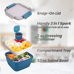Portable 2 - Layer Salad Bowl Lunch Box - SHOWLU FASHION STORE