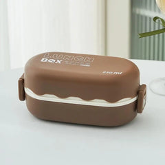 Portable Lunch Box For Kids Microwave Safe Plastic Bento Box With Compartments & Sauce Box Stackable Salad Fruit Food Container - SHOWLU FASHION STORE