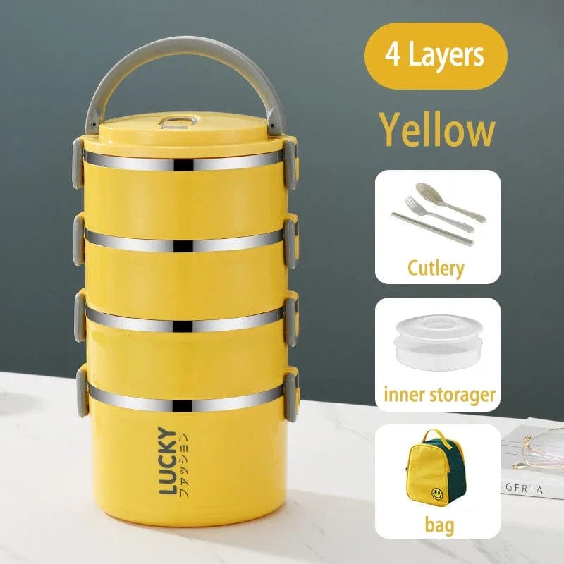 Portable Lunch Box Thermo Insulation Bento Thermos Containers Bento Bag Food Warmer for Kids Food Containers - SHOWLU FASHION STORE