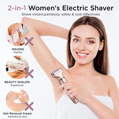 Professional 2 in 1 Epilator Electric Razor Hair Removal for Women Painless Face Shaver Bikini Pubic Hair Trimmer Machine Tools - SHOWLU FASHION STORE