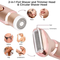 Professional 2 in 1 Epilator Electric Razor Hair Removal for Women Painless Face Shaver Bikini Pubic Hair Trimmer Machine Tools - SHOWLU FASHION STORE
