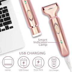Professional 2 in 1 Epilator Electric Razor Hair Removal for Women Painless Face Shaver Bikini Pubic Hair Trimmer Machine Tools - SHOWLU FASHION STORE