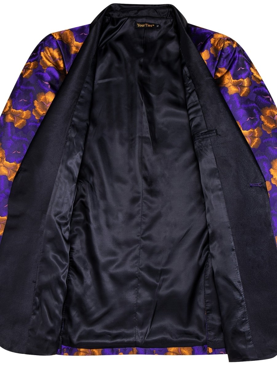 Purple New Style Jacket Casual Jacquard Button Blazer Shawl Lapel Suit Jacket For Wedding 1pc Suit - SHOWLU FASHION STORE