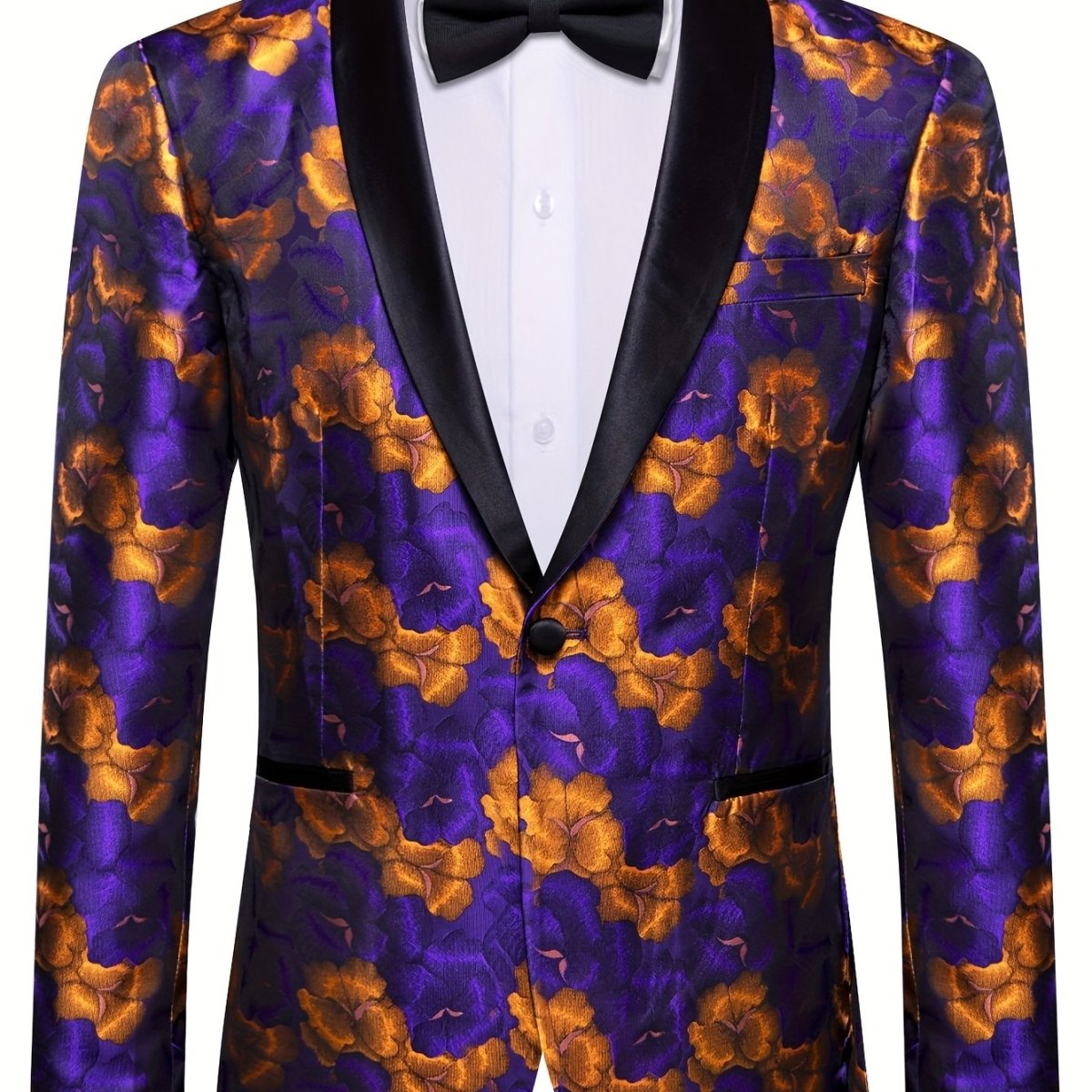 Purple New Style Jacket Casual Jacquard Button Blazer Shawl Lapel Suit Jacket For Wedding 1pc Suit - SHOWLU FASHION STORE