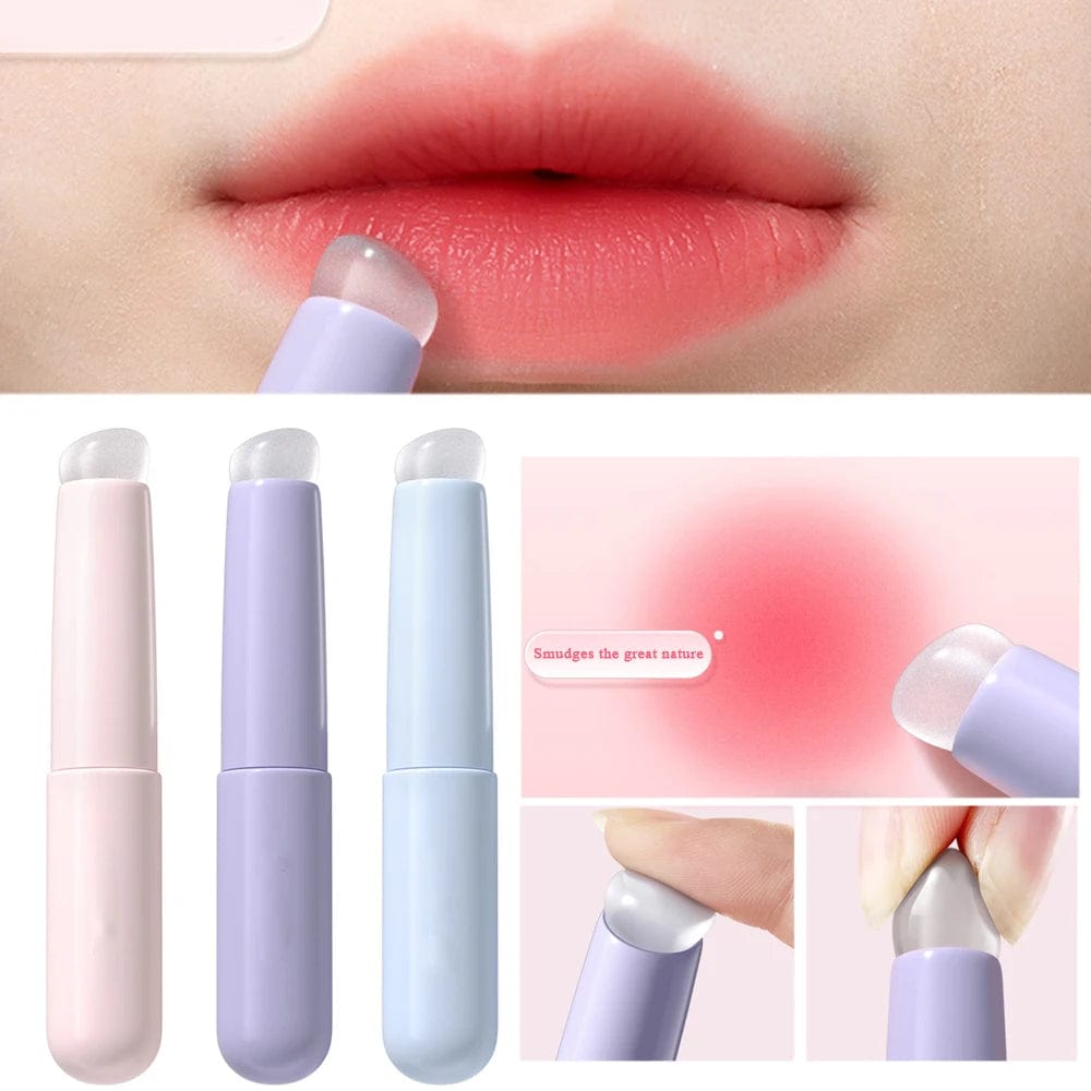 Q Soft Silicone Lip Brush With Dust Proof Cover Round Head Lipstick Applicator Lip Cosmetic Tool Multi - use Eyeshadow Brush - SHOWLU FASHION STORE