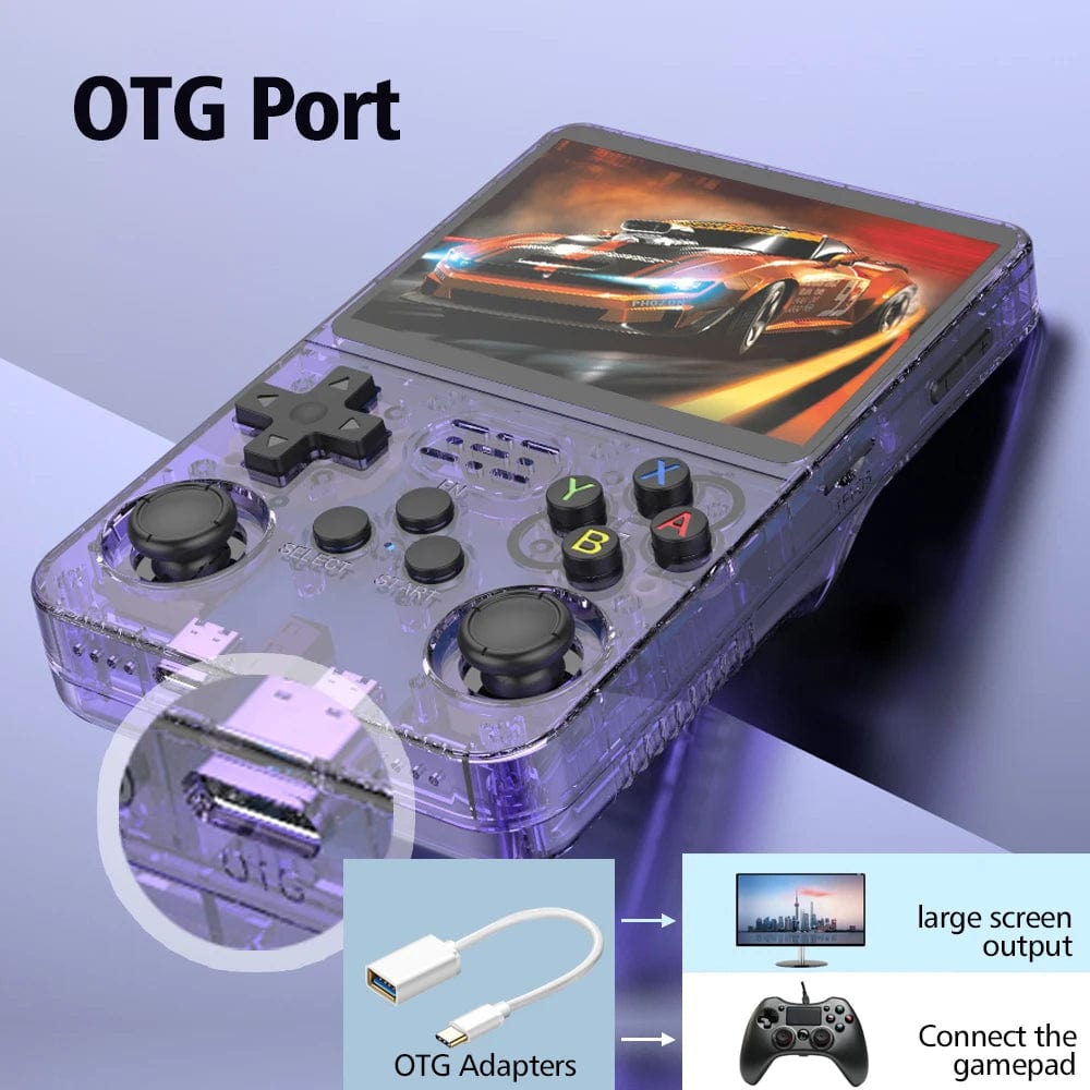 R35s Plus R36S Retro Handheld Video Game Console Linux System 3.5 Inch IPS Screen Portable Pocket Video Player 64GB 128GB Games - SHOWLU FASHION STORE